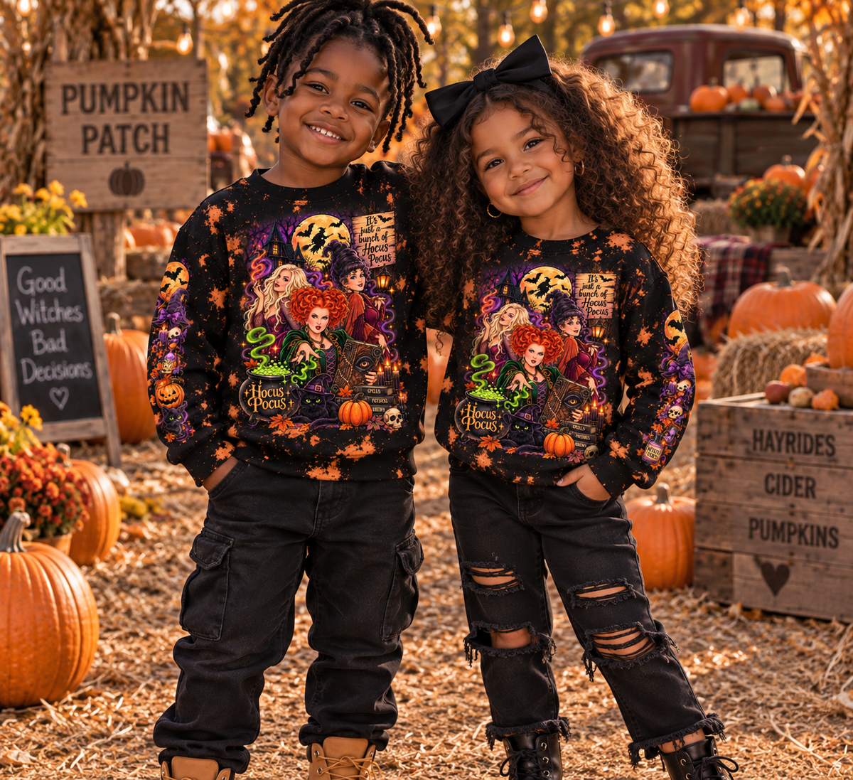 Hocus Pocus Custom Bleached Crewneck 🎃✨