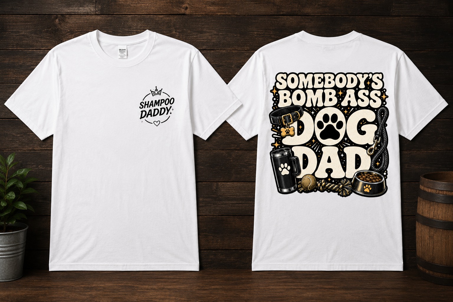 SOMEBODY'S BOMB ASS DOG DAD T-SHIRT