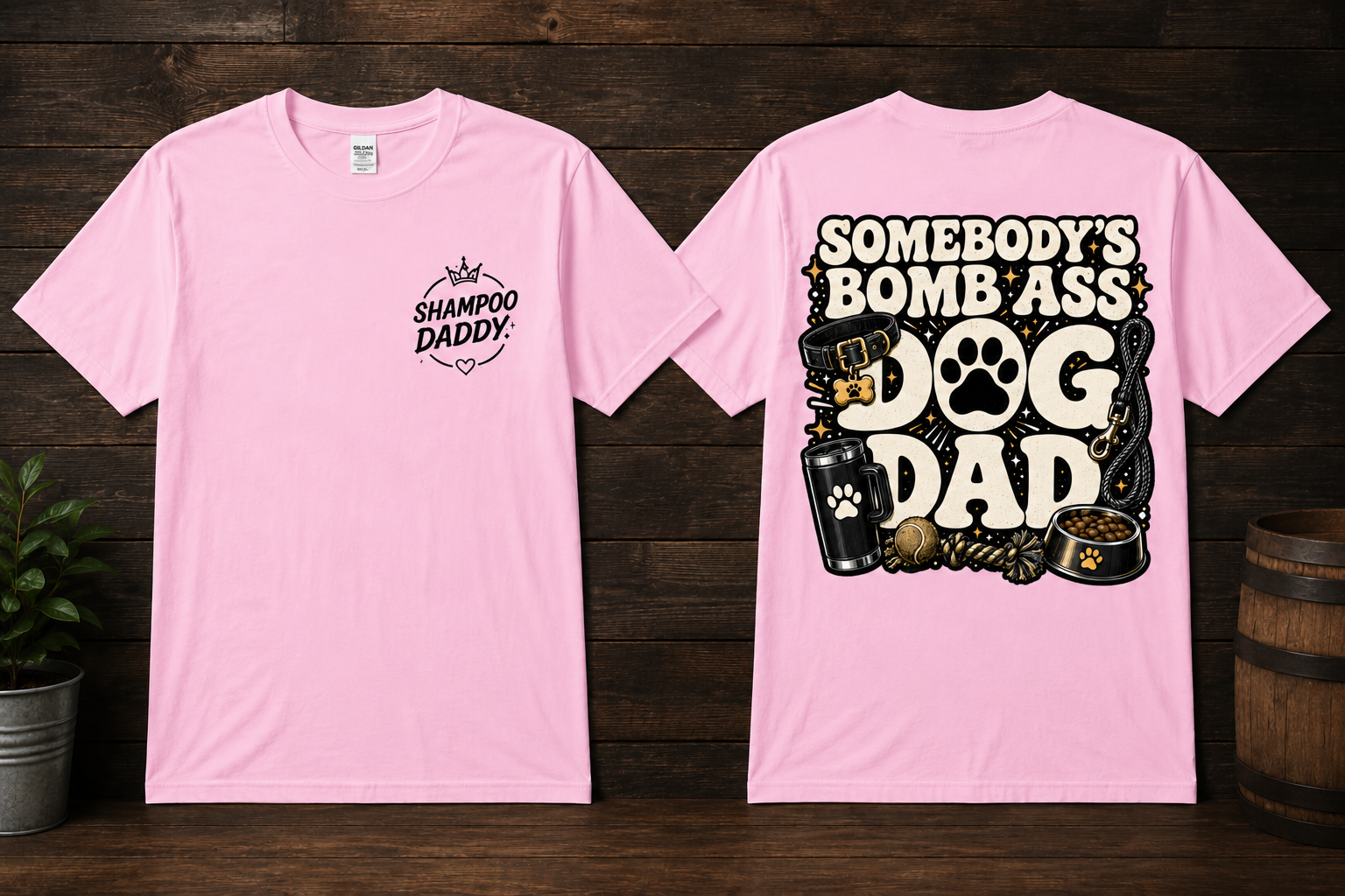 SOMEBODY'S BOMB ASS DOG DAD T-SHIRT