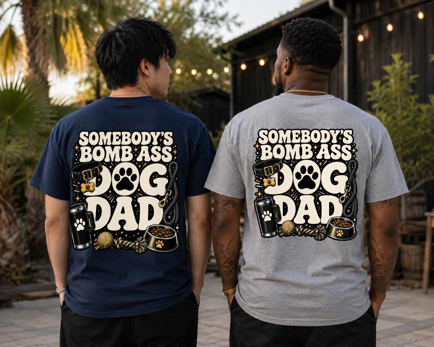 SOMEBODY'S BOMB ASS DOG DAD T-SHIRT