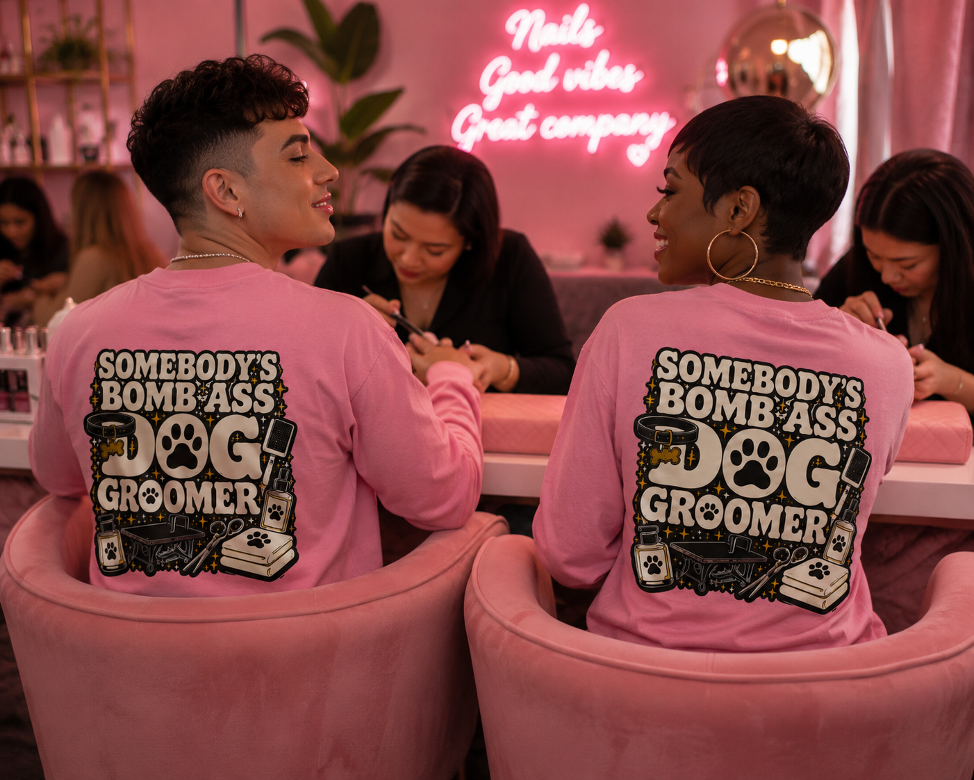 SOMEBODY'S BOMB ASS DOG GROOMER LONG SLEEVE T-SHIRT