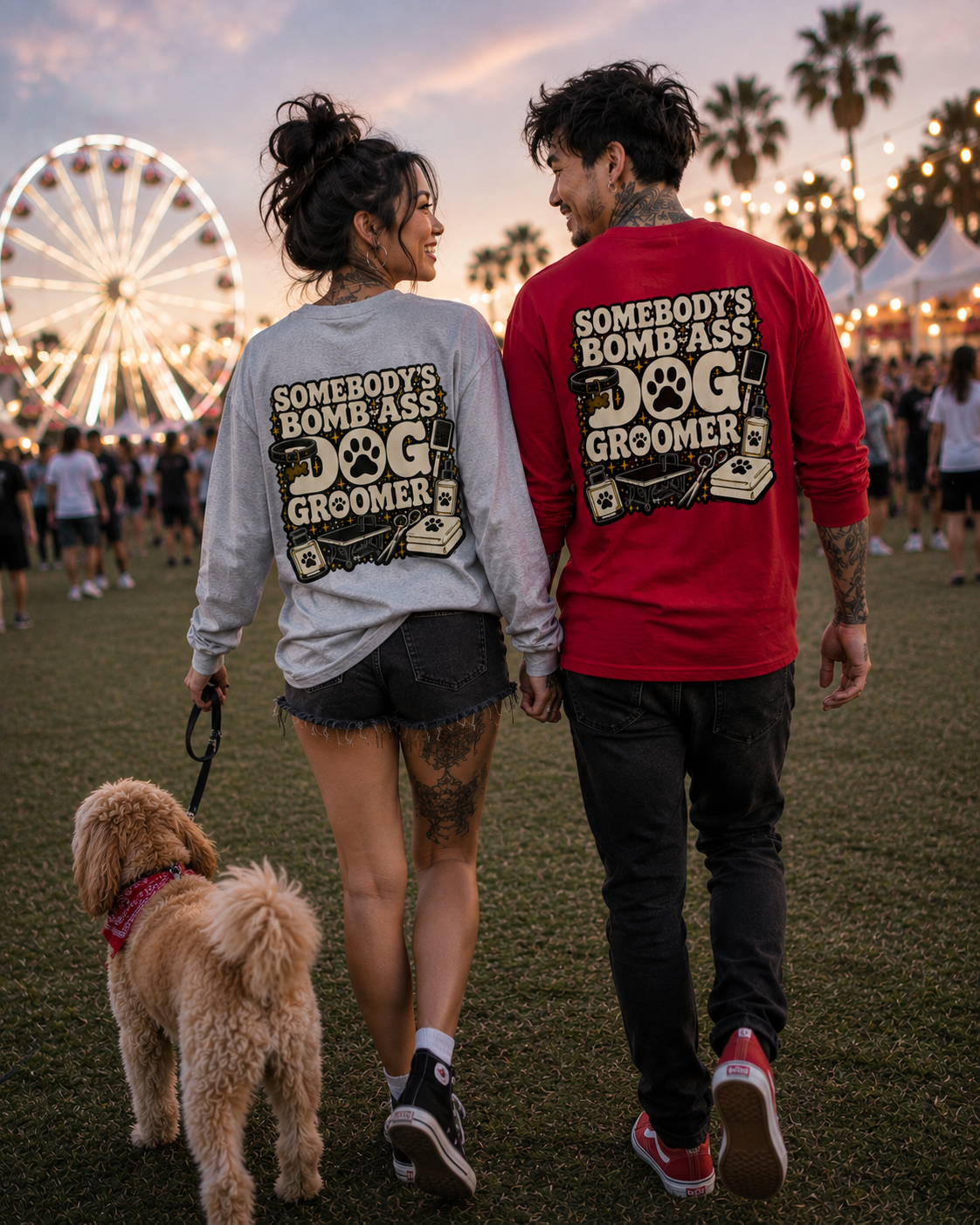 SOMEBODY'S BOMB ASS DOG GROOMER LONG SLEEVE T-SHIRT