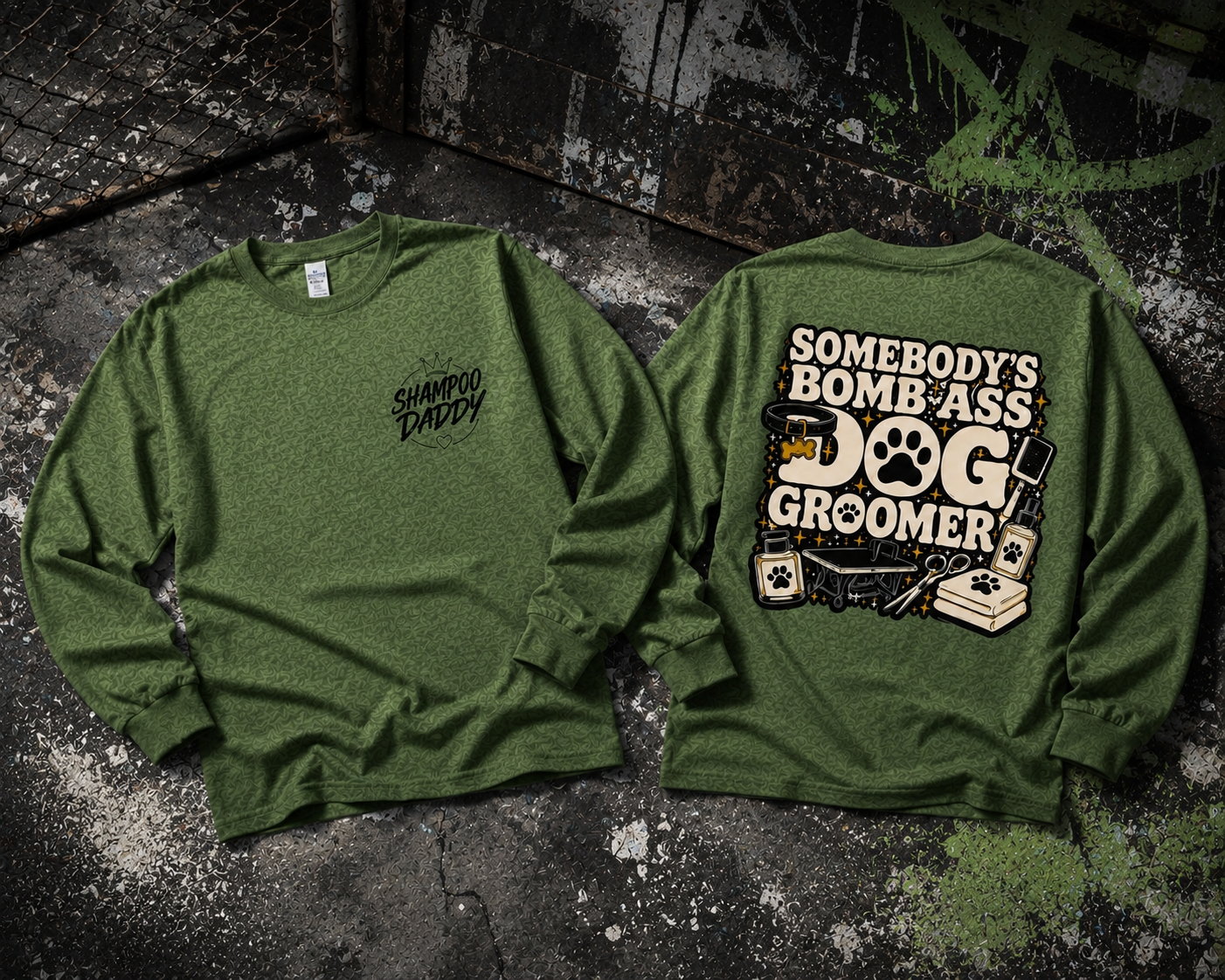 SOMEBODY'S BOMB ASS DOG GROOMER LONG SLEEVE T-SHIRT