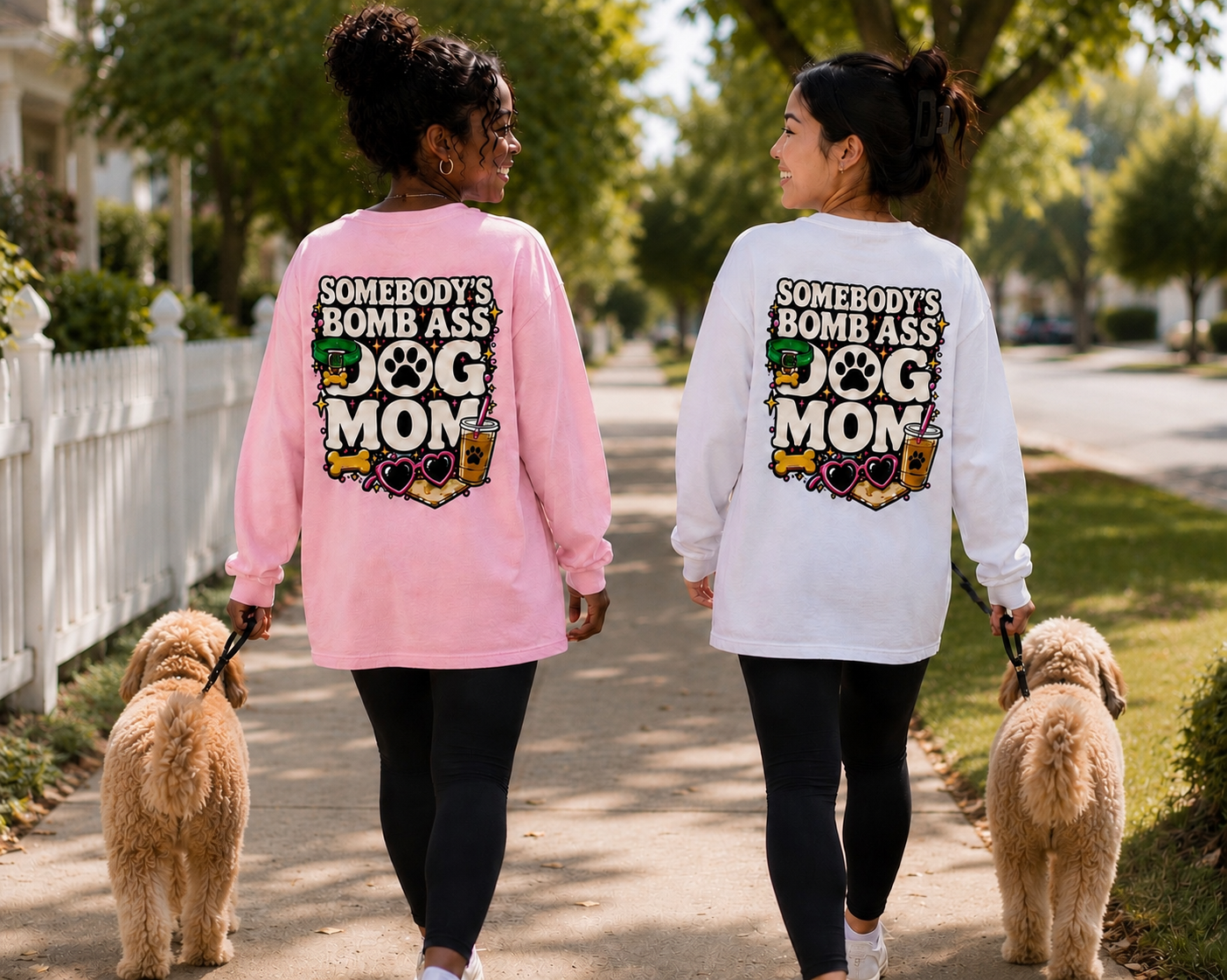 SOMEBODY'S BOMB ASS DOG MOM LONG SLEEVE T-SHIRT