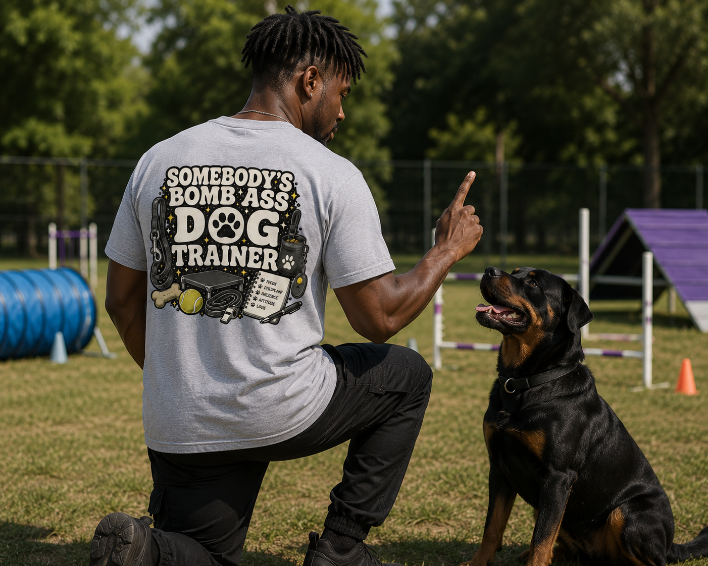 SOMEBODY'S BOMB ASS DOG TRAINER T-SHIRT