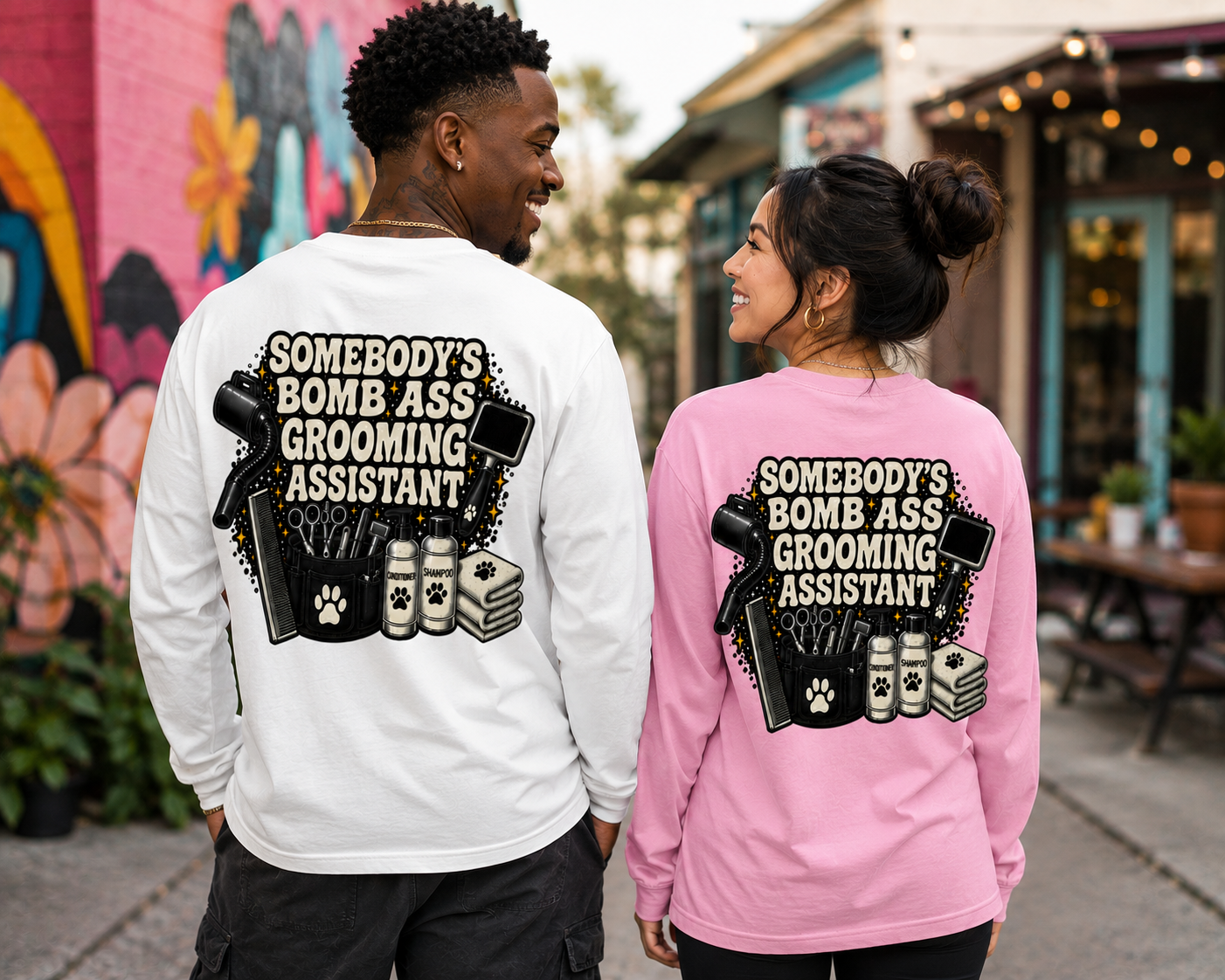 SOMEBODY'S BOMB ASS GROOMING ASSISTANT LONG SLEEVE T-SHIRT