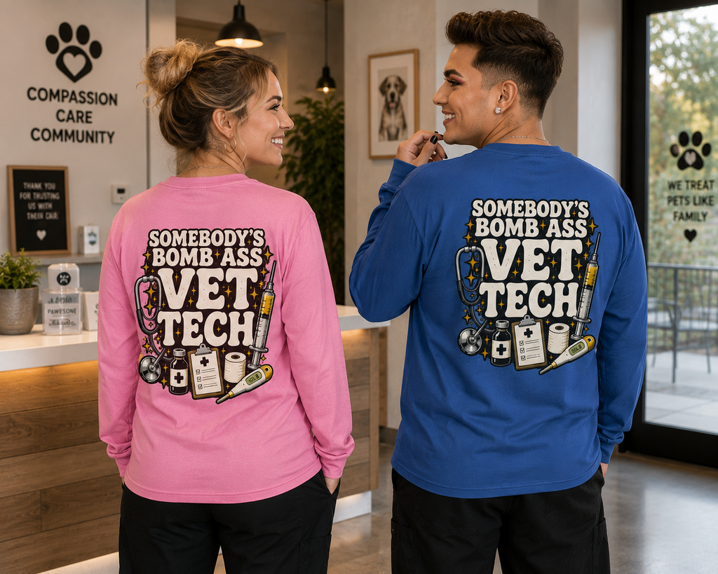 SOMEBODY'S BOMB ASS VET TECH LONG SLEEVE T-SHIRT