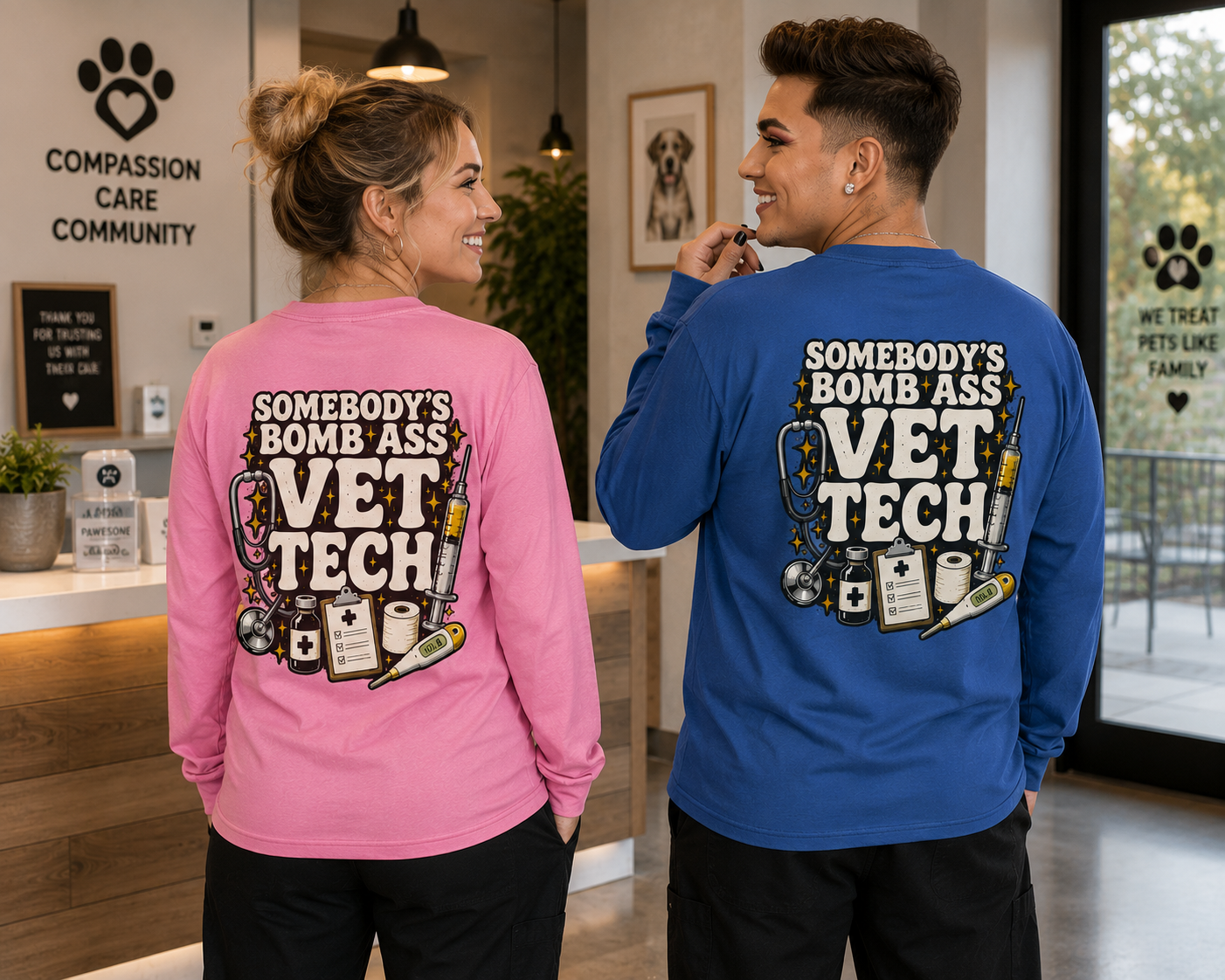 SOMEBODY'S BOMB ASS VET TECH LONG SLEEVE T-SHIRT
