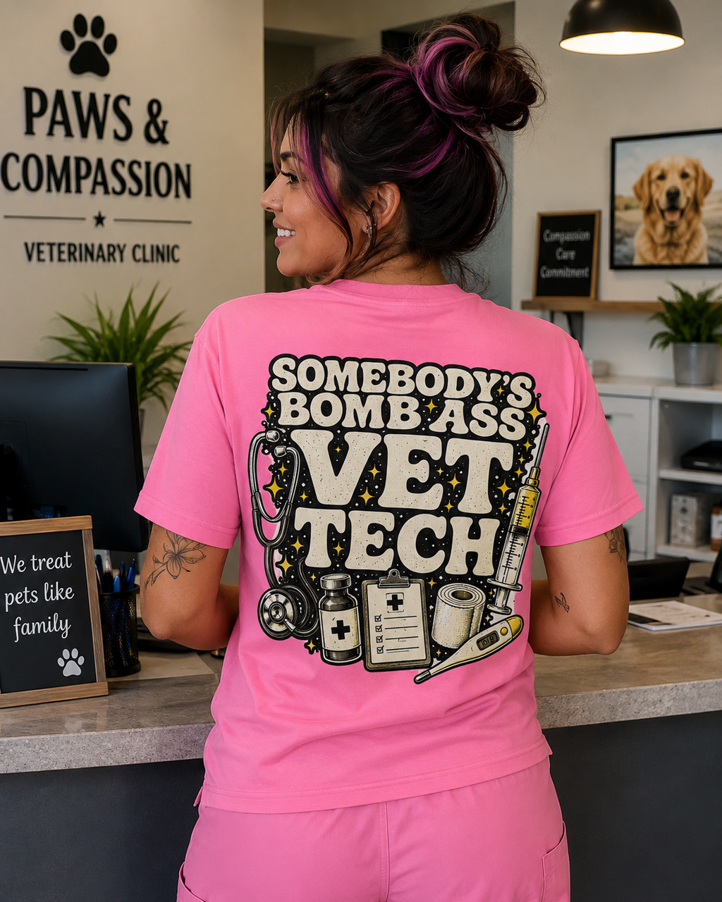 SOMEBODY'S BOMB ASS VET TECH T-SHIRT