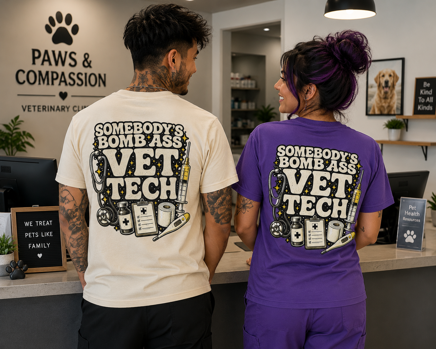 SOMEBODY'S BOMB ASS VET TECH T-SHIRT