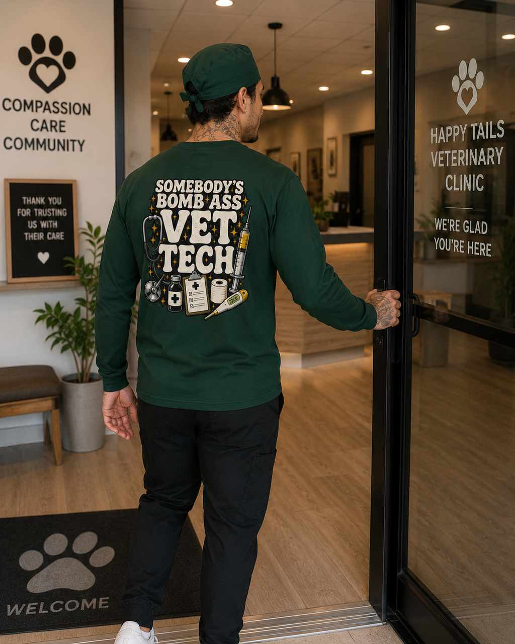 SOMEBODY'S BOMB ASS VET TECH LONG SLEEVE T-SHIRT